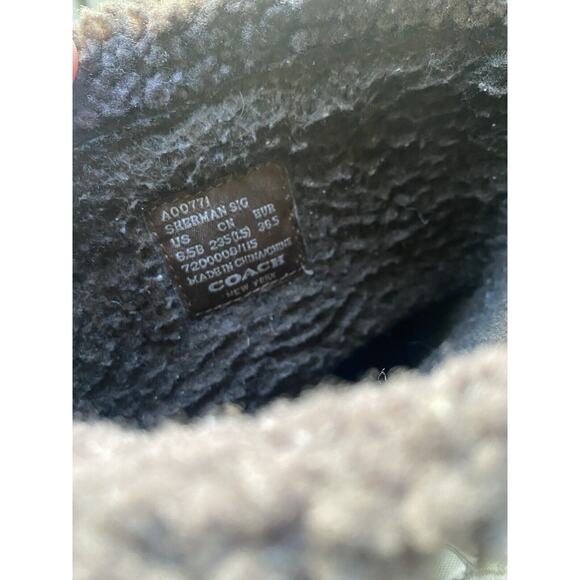 Coach Boots Womens Size 6.5 Sherman Chestnut Brown Mid Calf Winter Snow Shoes - Picture 11 of 13